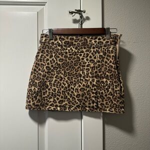 American Eagle Leopard Print Mini Skirt